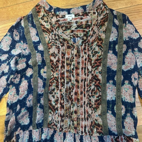 Tiny by Anthropologie Pacquerette boho size xs long sleeve, above the knee dress - Picture 4 of 6